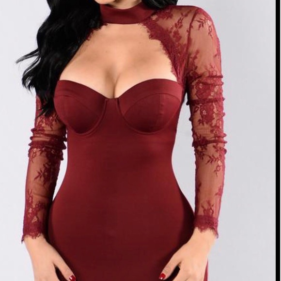 Fashion nova burgundy dress Nwt - Picture 11 of 11